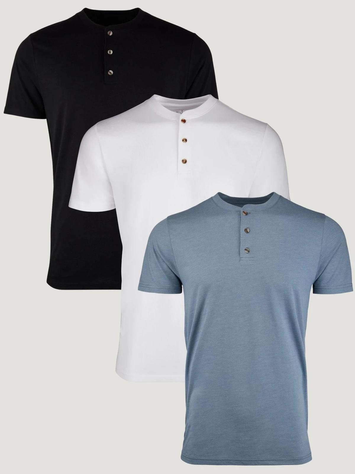 freshcleantees foundation short sleeve henley three-pack